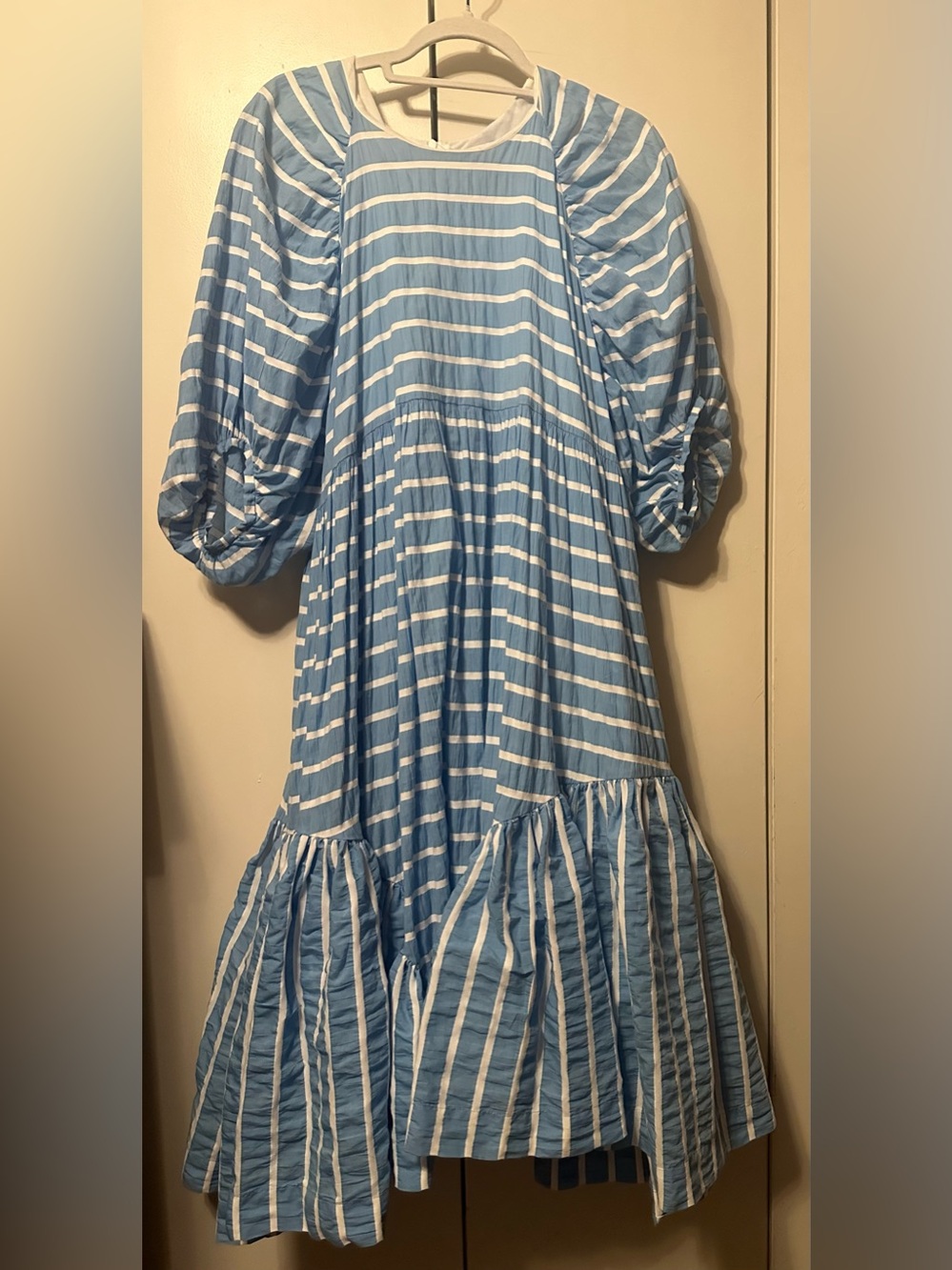 Unlabel Bea Dress in Blue Milk Stripes  size 16 (girls)